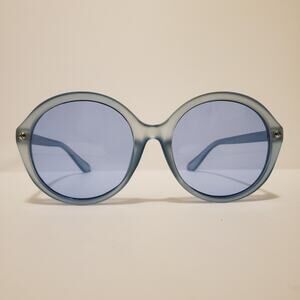 Women's Oversized, Round Silhouette Translucent Blue-Gray Sunglasses #A73S